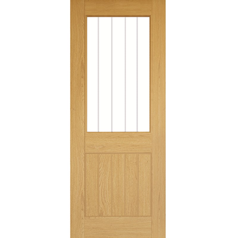 Internal Oak Ely 1 Half Light Clear Glazed Door